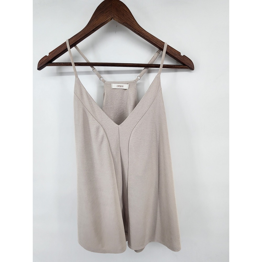 Cherish Beige V-Neck Racerback Camisole Tank Top